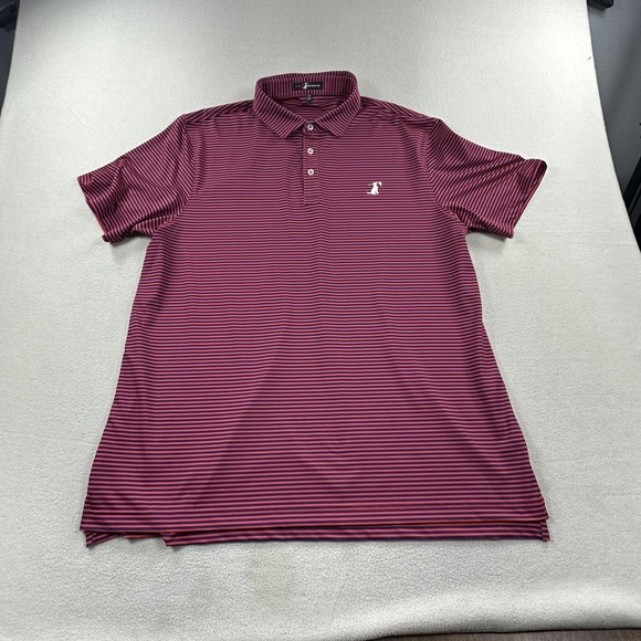 Birdie Retriever Other - Birdie Retriever Polo Shirt Mens 2XL Red Blue Stripe Golf Performance Stretch